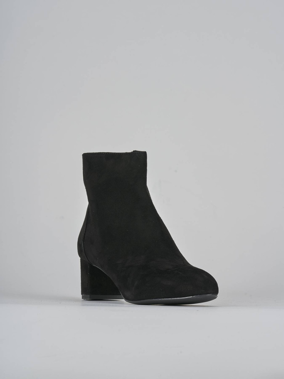 Stivaletti tacco 6cm camoscio nero