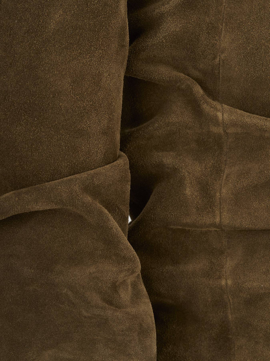 Stivale tacco 2 cm marrone camoscio