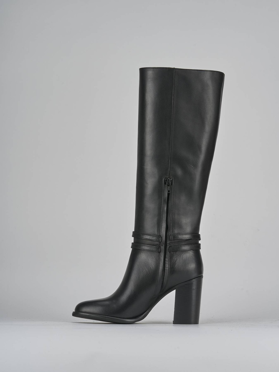 Stivale tacco 8 cm nero pelle