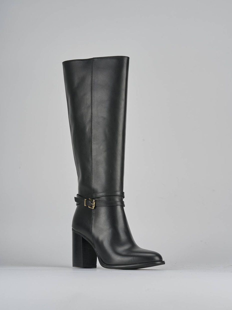 Stivale tacco 8 cm nero pelle