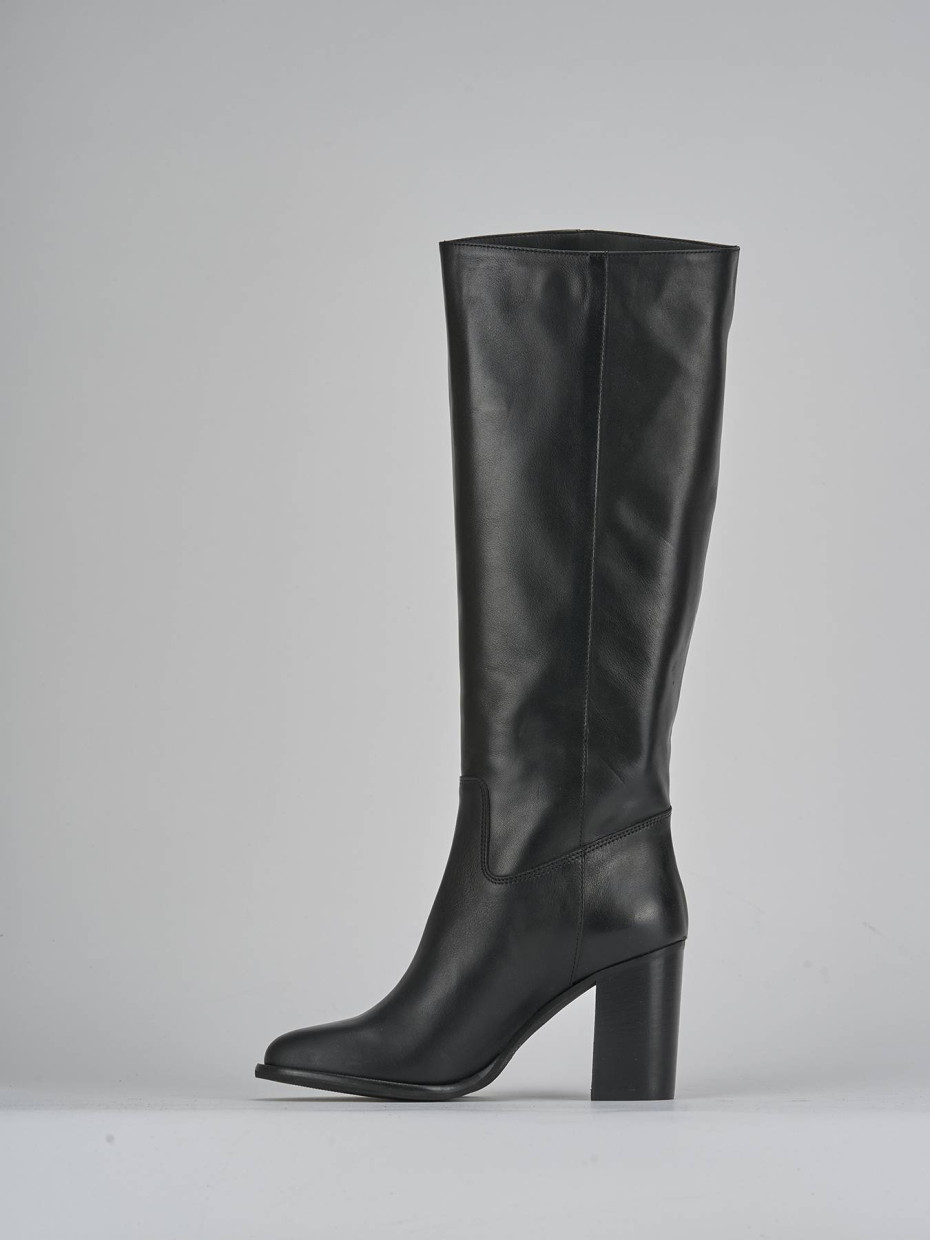 Stivali tacco 8cm pelle nero