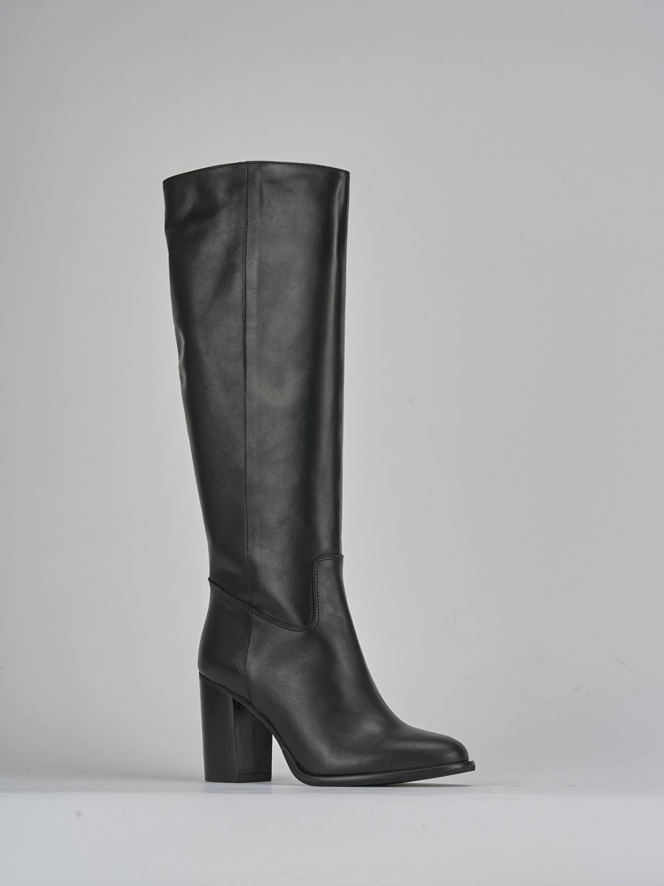 Stivali tacco 8cm pelle nero