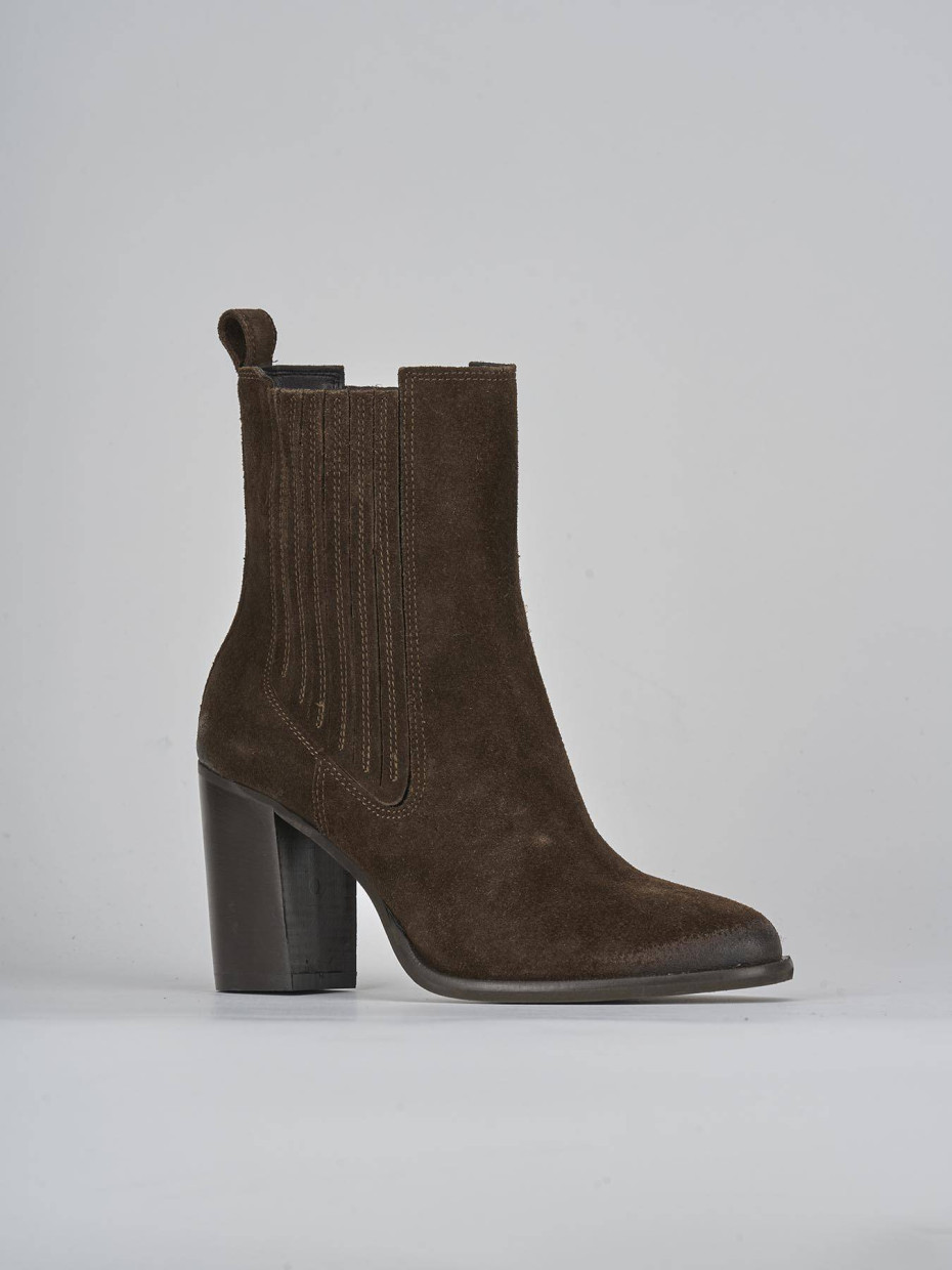 Stivaletti tacco 8cm camoscio testa