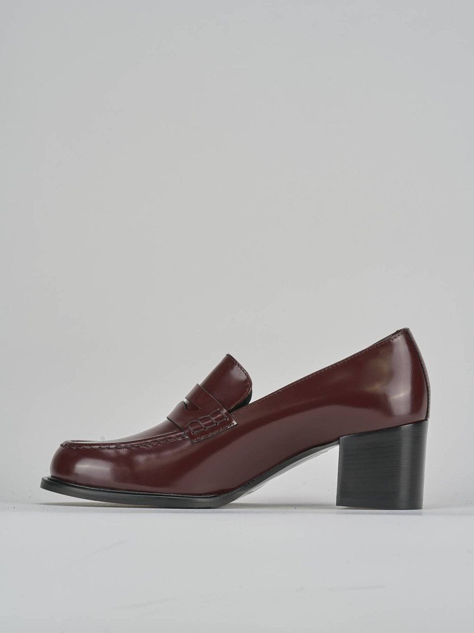 Mocassini tacco 7cm pelle bordo'