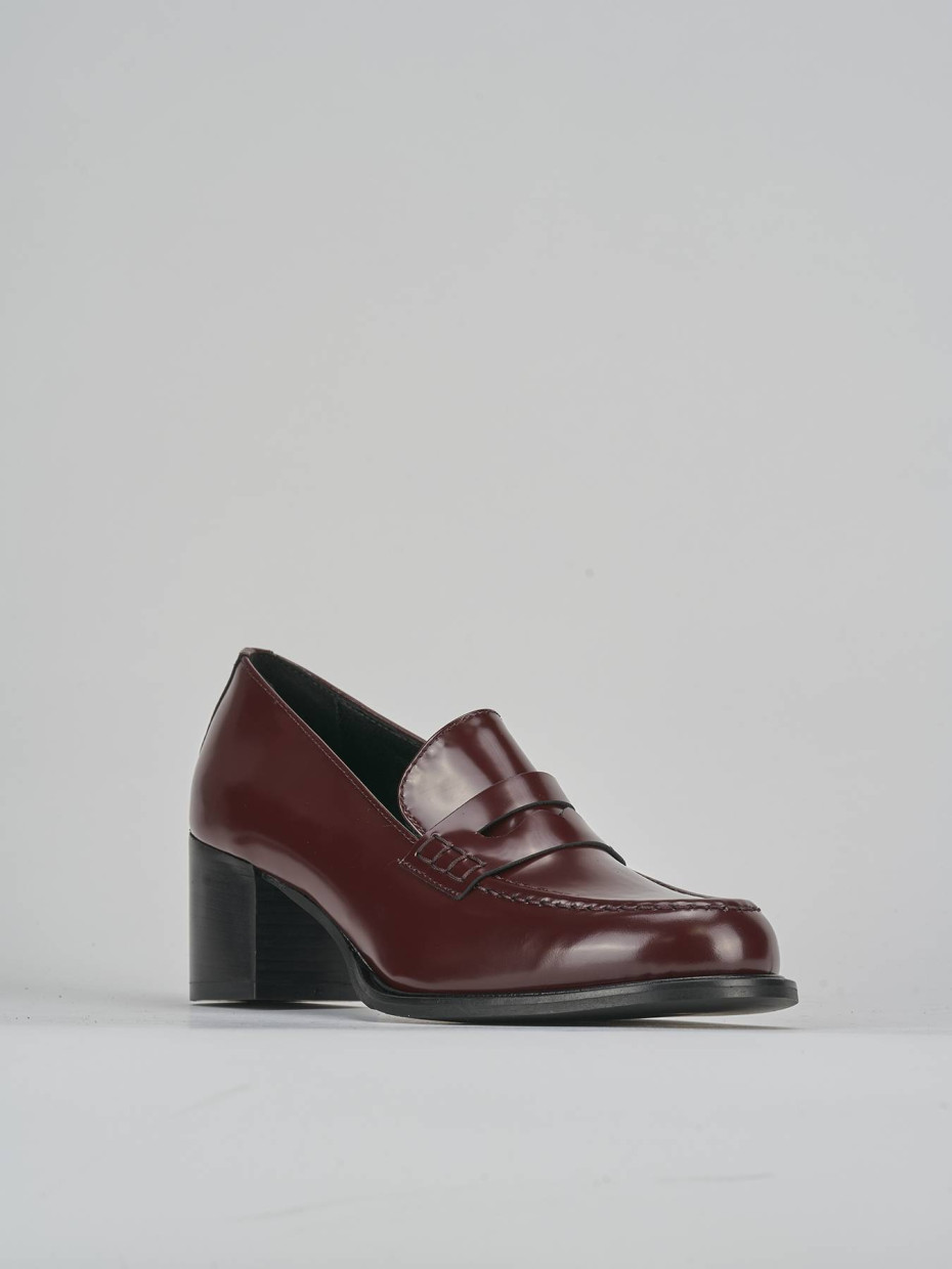 Mocassini tacco 7cm pelle bordo'