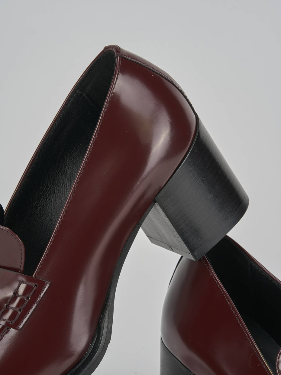 Mocassini tacco 7cm pelle bordo'