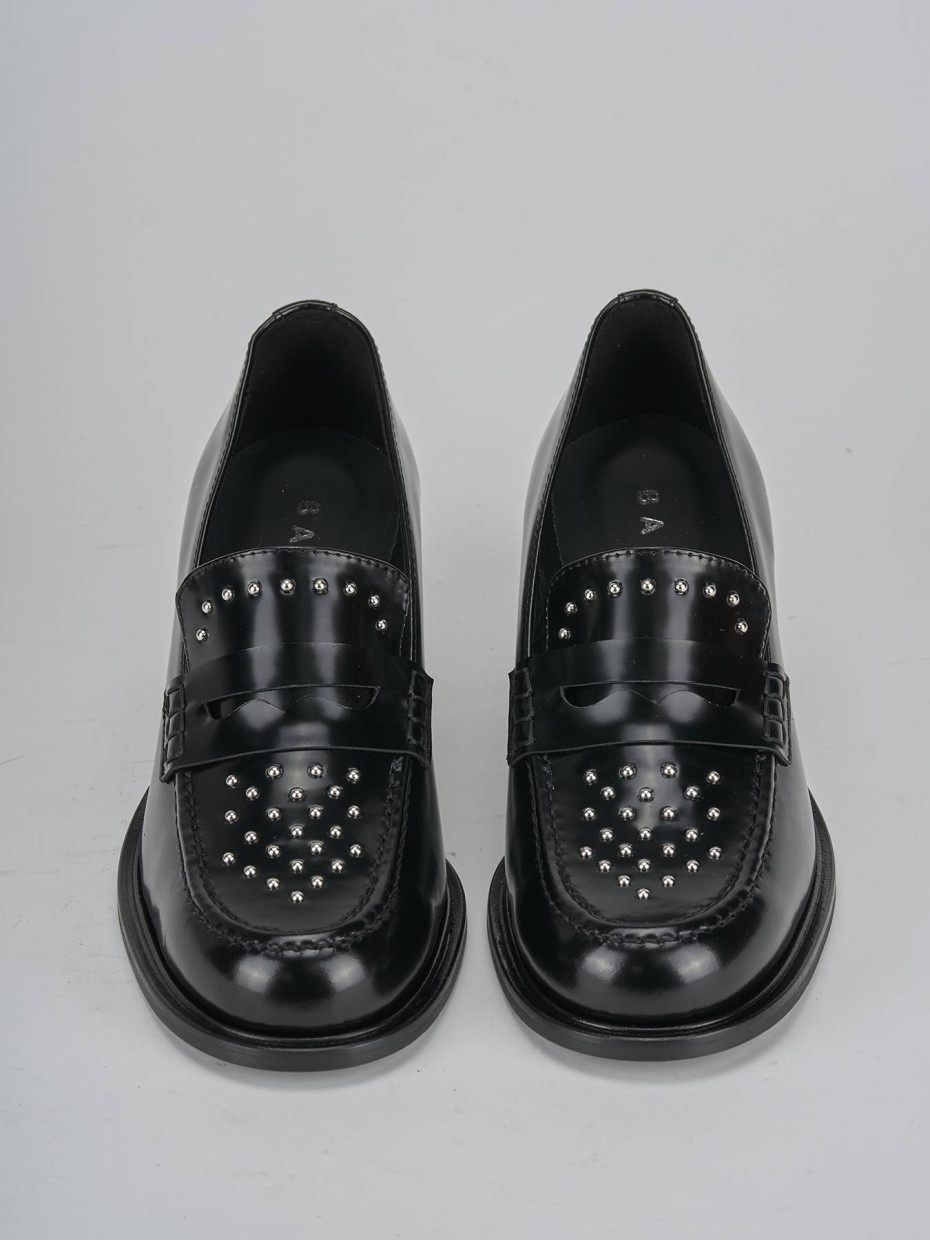 Mocassini tacco 7cm pelle nero