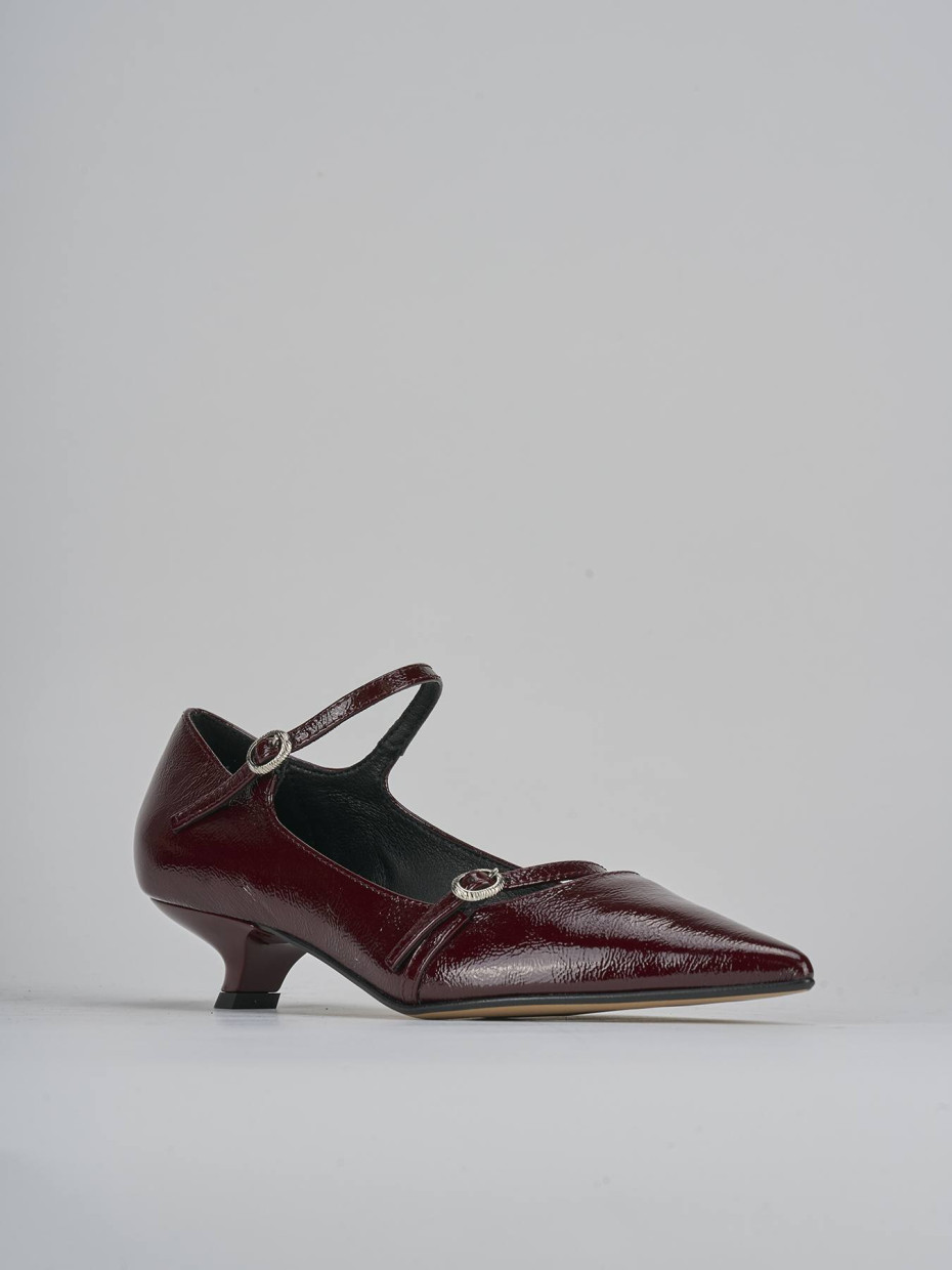 Décolleté e slingback tacco 4cm vernice bordo'