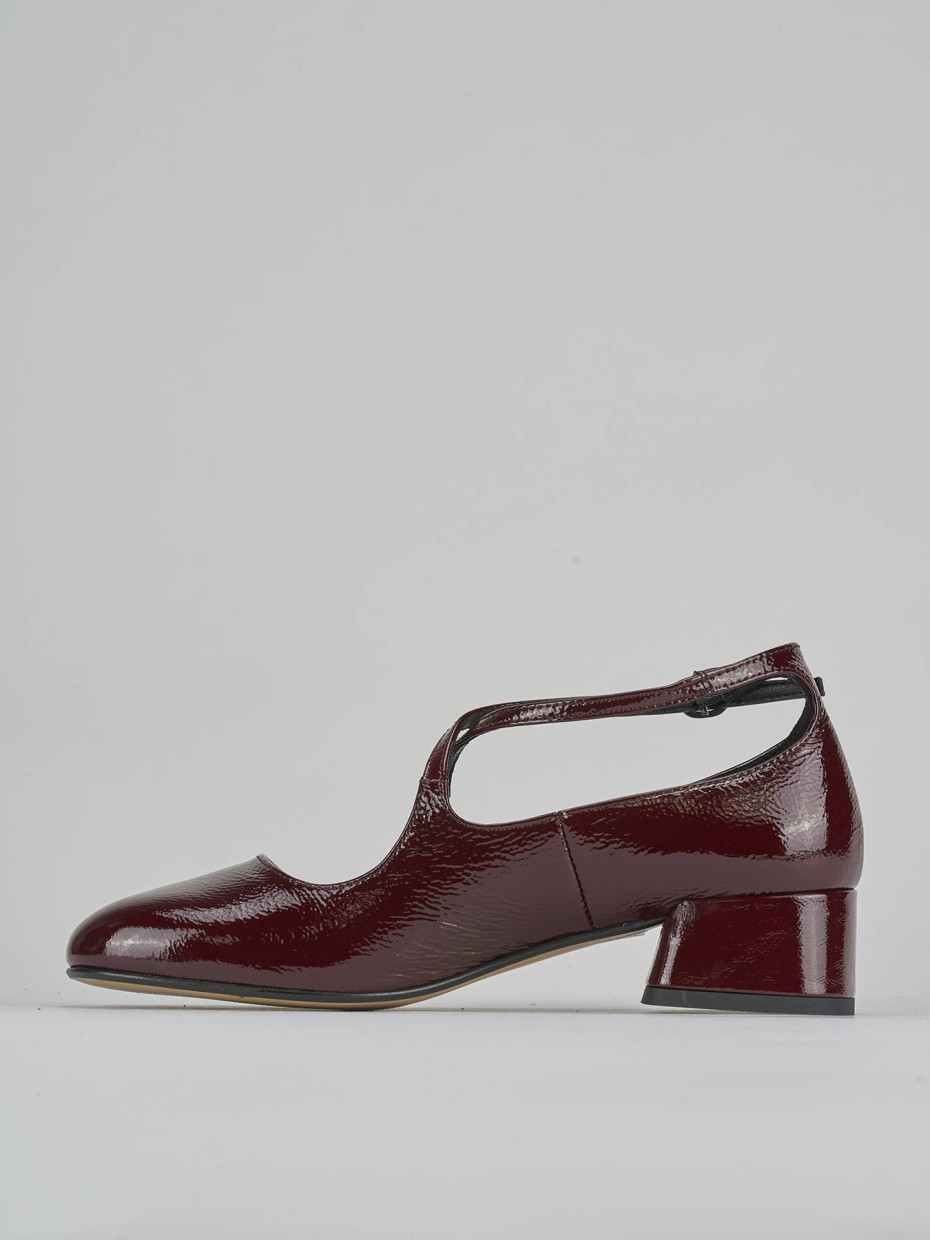 Décolleté e slingback tacco 4cm vernice bordo'