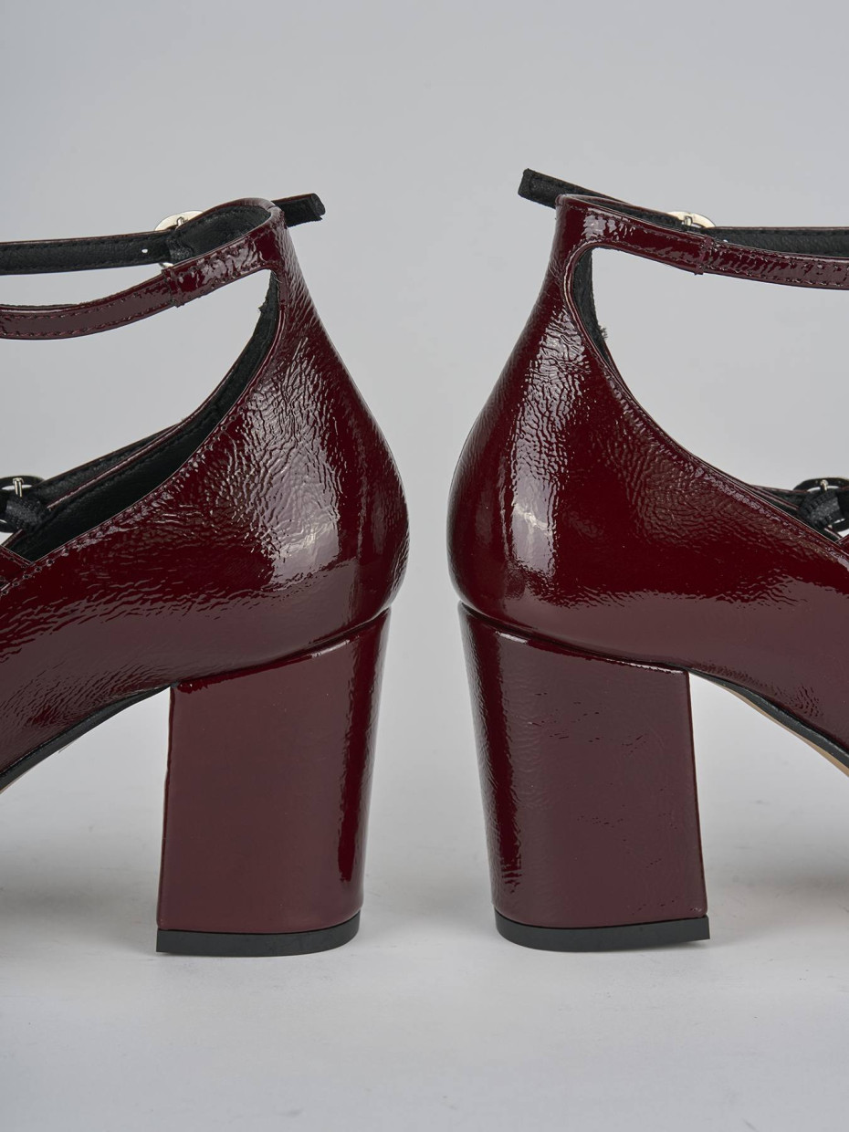 Décolleté e slingback tacco 8cm vernice bordo'