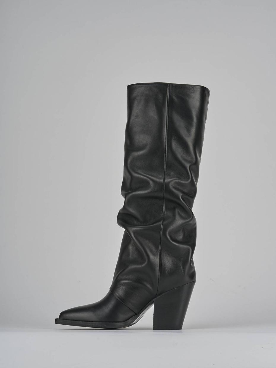 Stivali tacco 9cm pelle nero