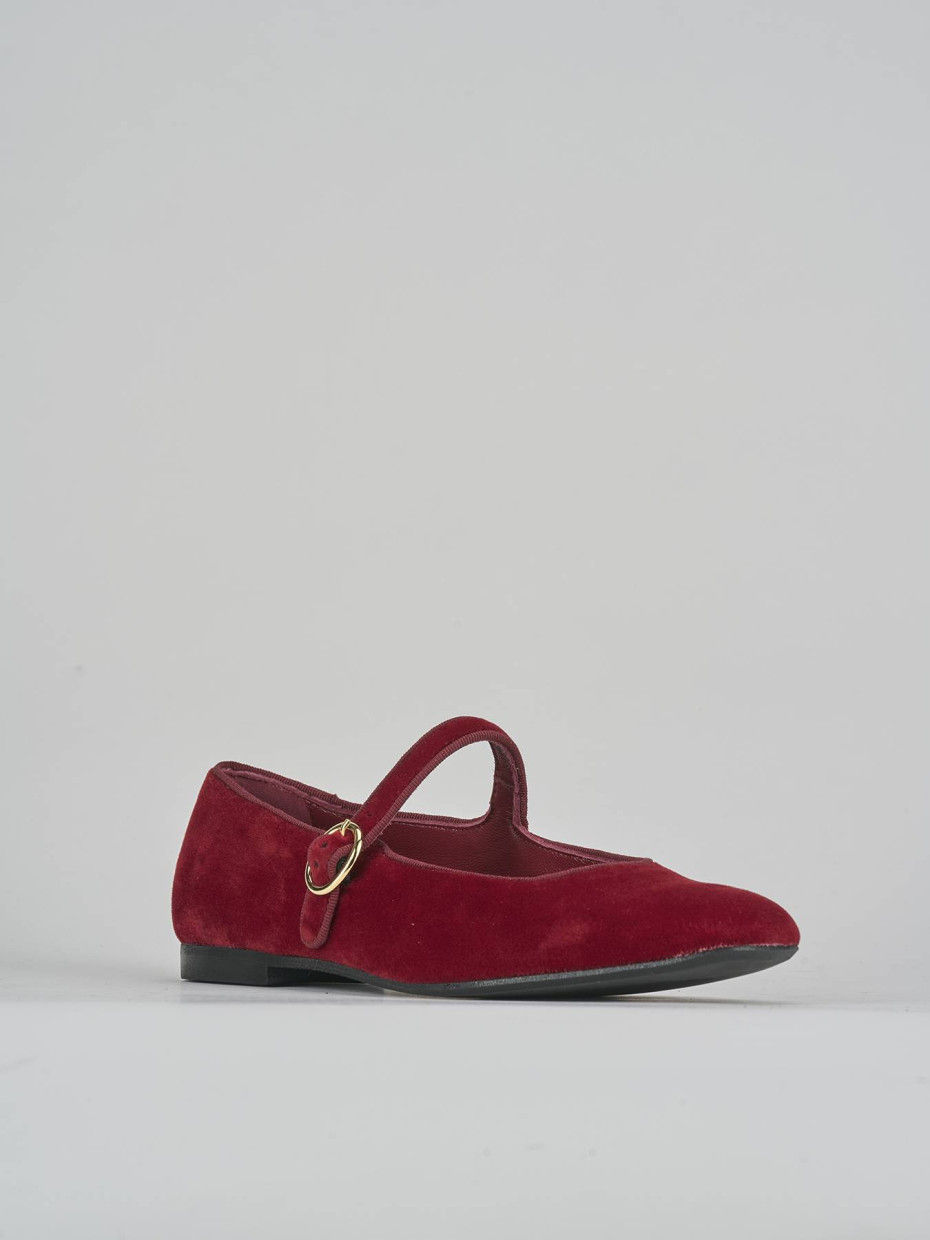 Ballerine tacco 1cm velluto bordo'