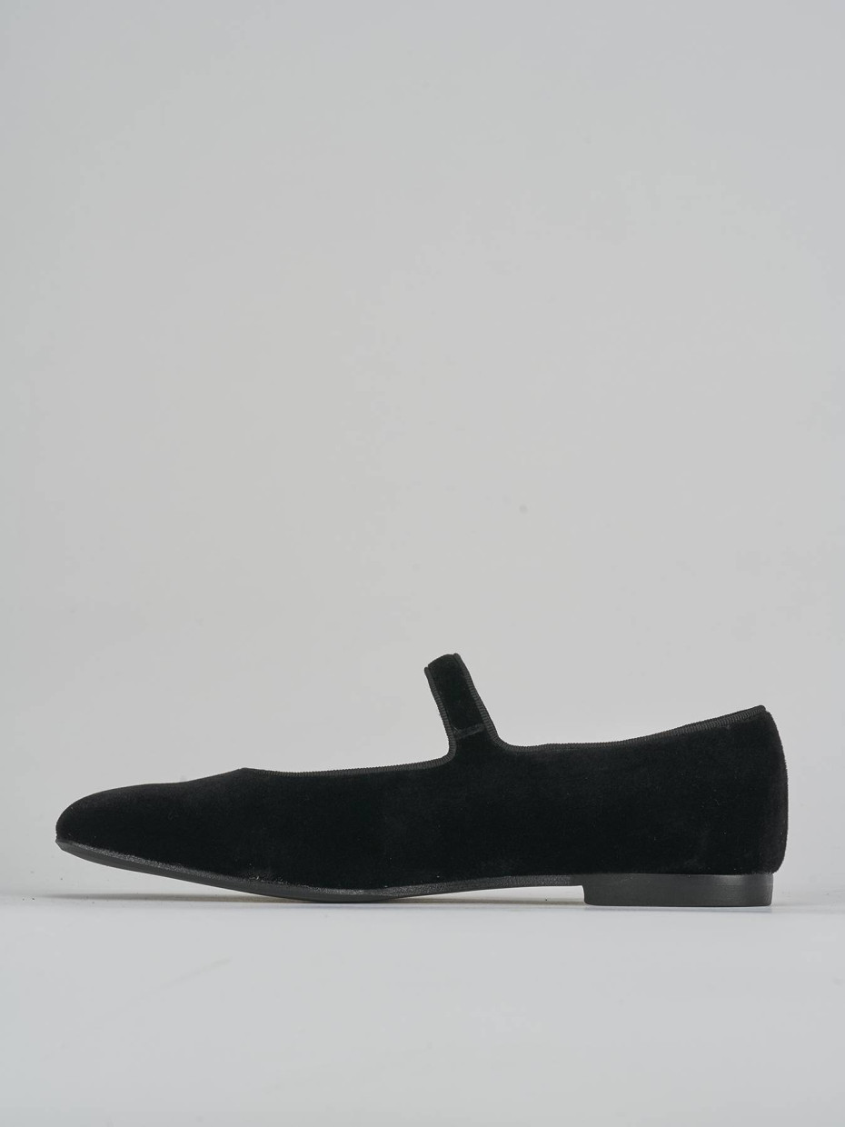 Ballerine tacco 1cm velluto nero