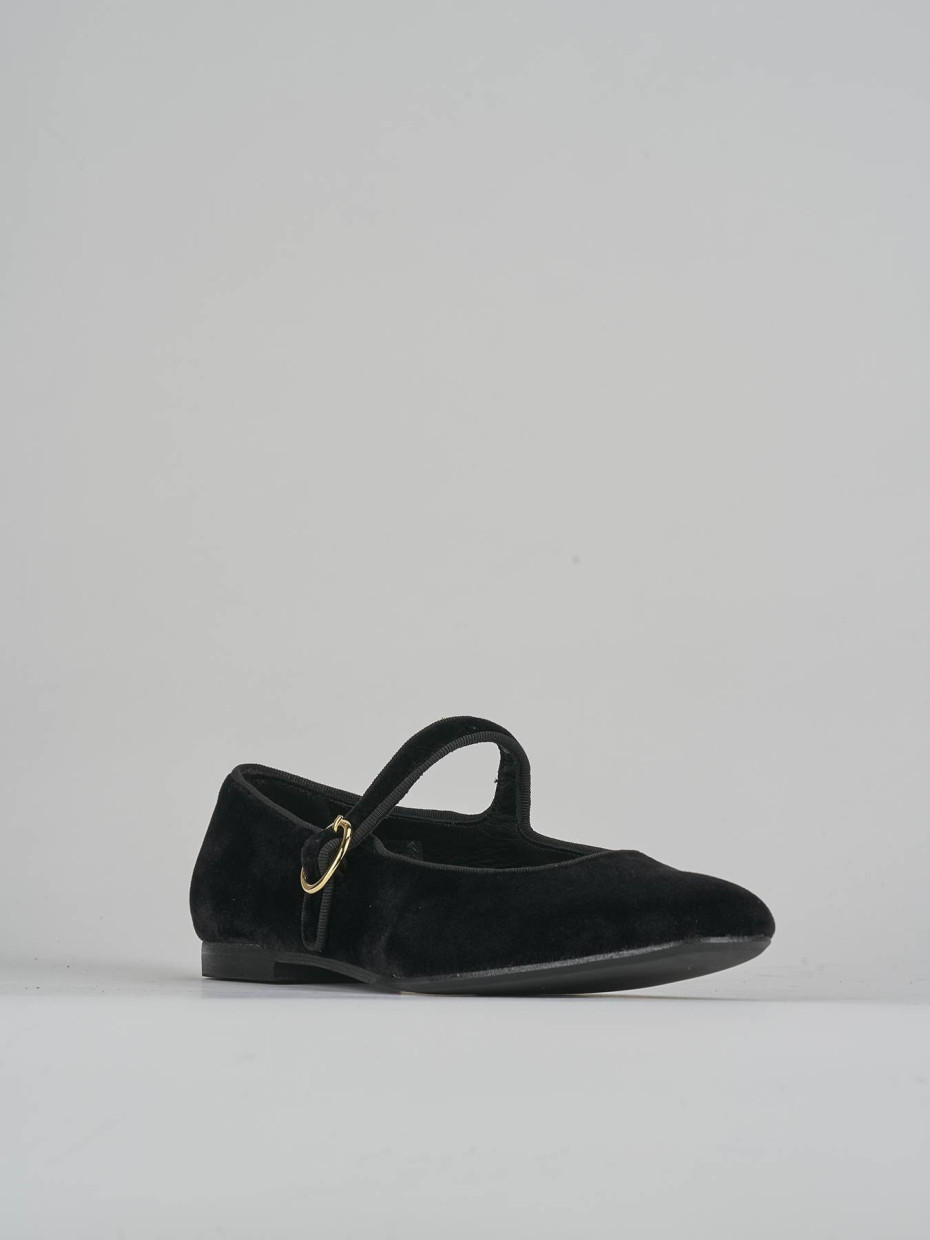Ballerine tacco 1cm velluto nero