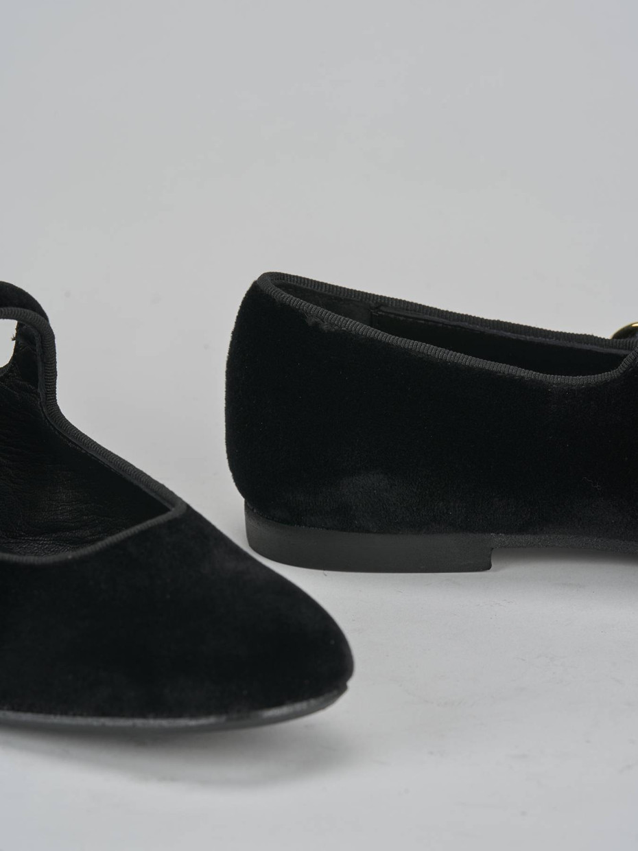 Ballerine tacco 1cm velluto nero