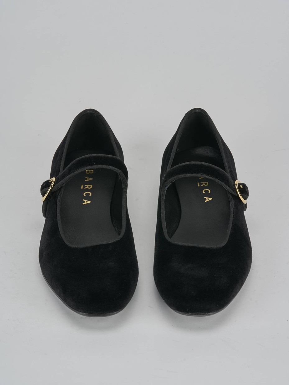 Ballerine tacco 1cm velluto nero