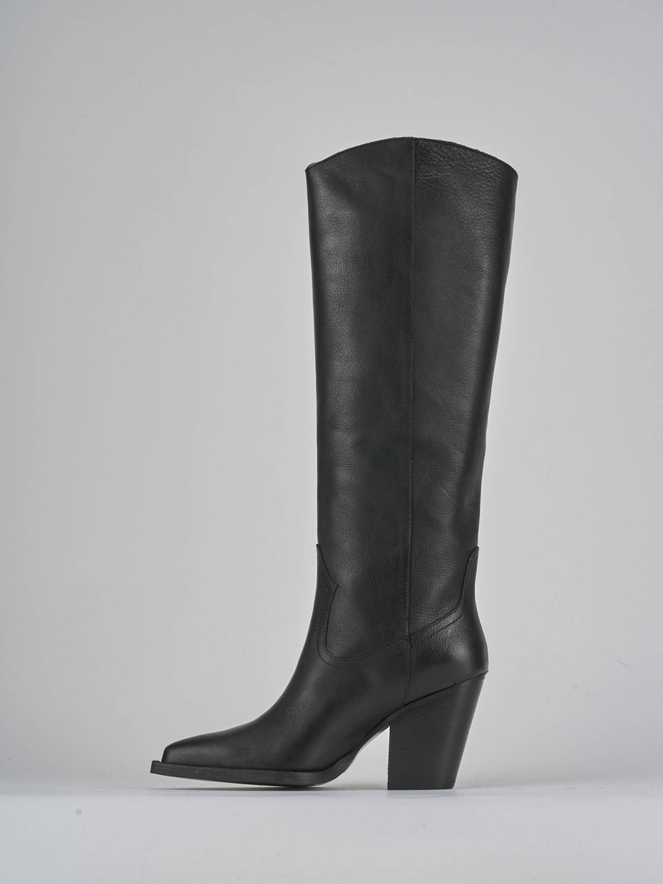 Stivali tacco 9cm pelle nero