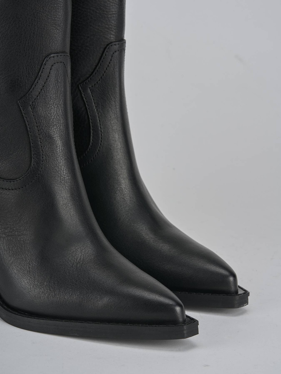 Stivali tacco 9cm pelle nero