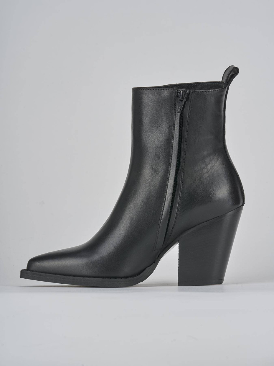 Stivaletti tacco 9cm pelle nero