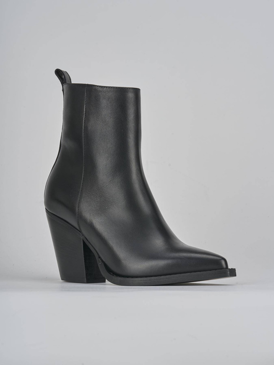 Stivaletti tacco 9cm pelle nero