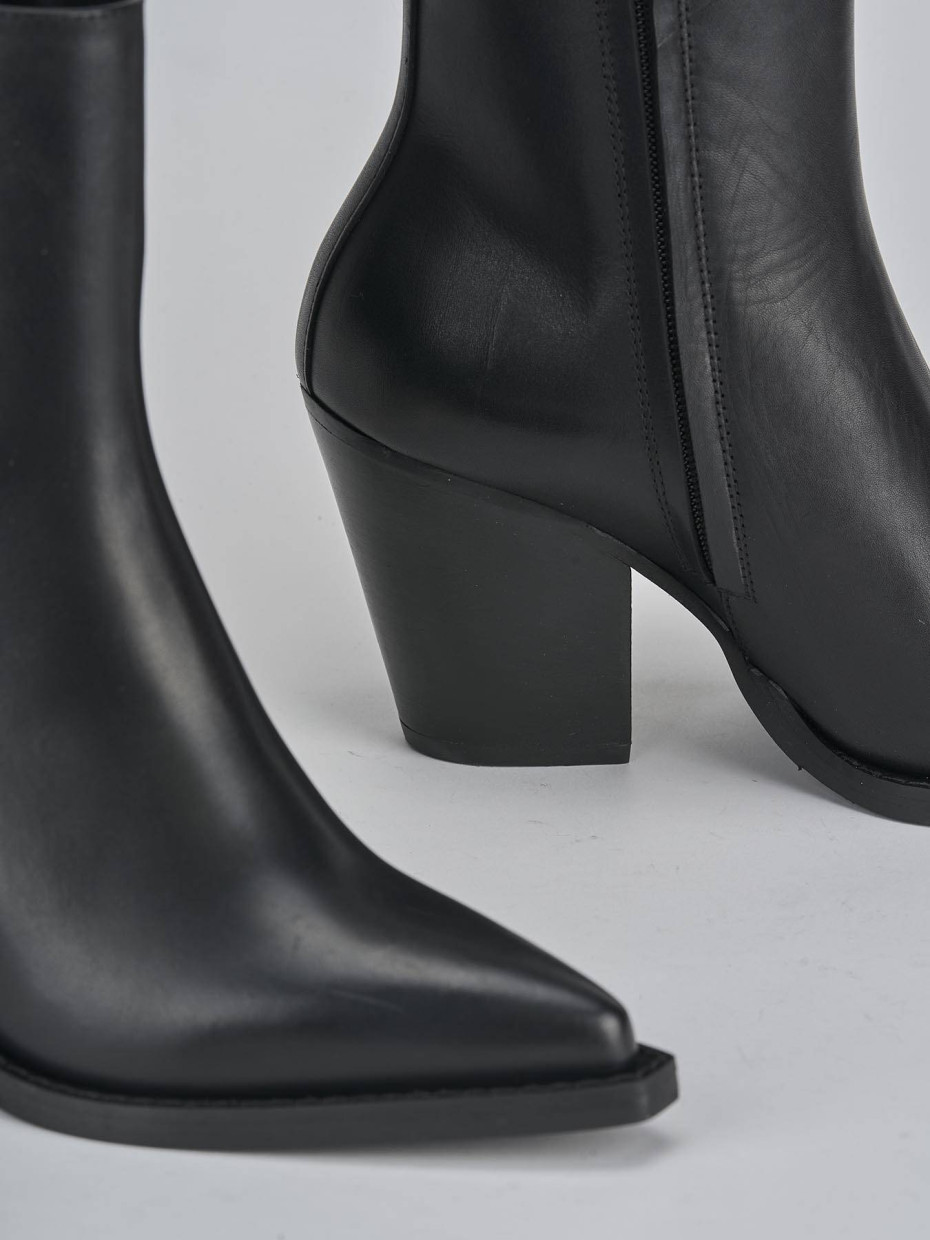 Stivaletti tacco 9cm pelle nero