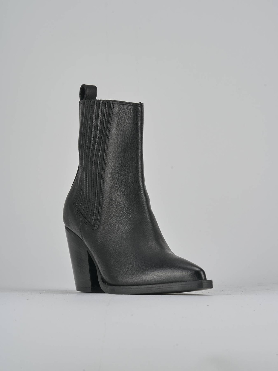 Stivaletto texano tacco 9 cm nero pelle