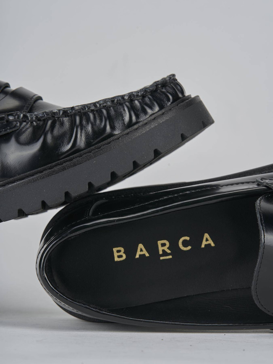 Mocassini tacco 2cm pelle nero