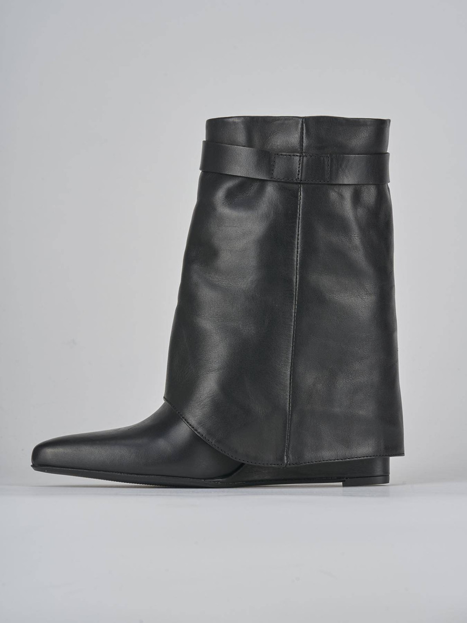 Stivaletti tacco 9cm pelle nero
