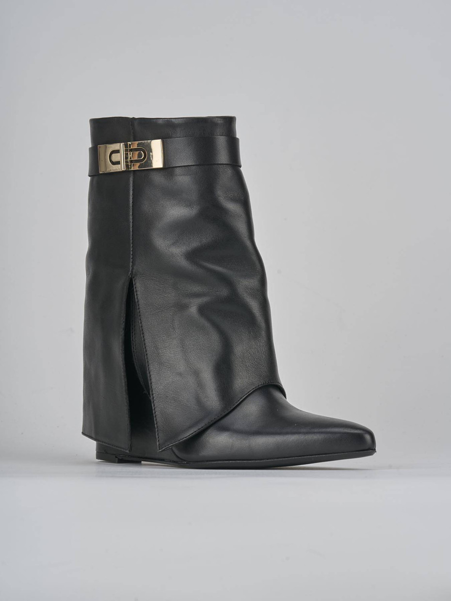 Stivaletti tacco 9cm pelle nero