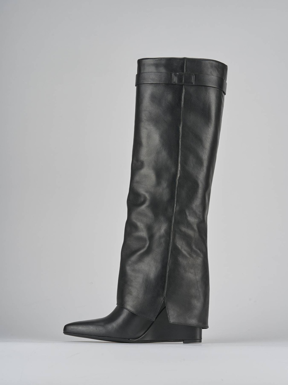 Stivali tacco 9cm pelle nero