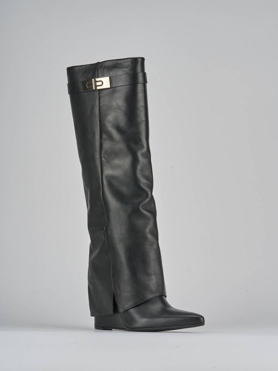 Stivali tacco 9cm pelle nero