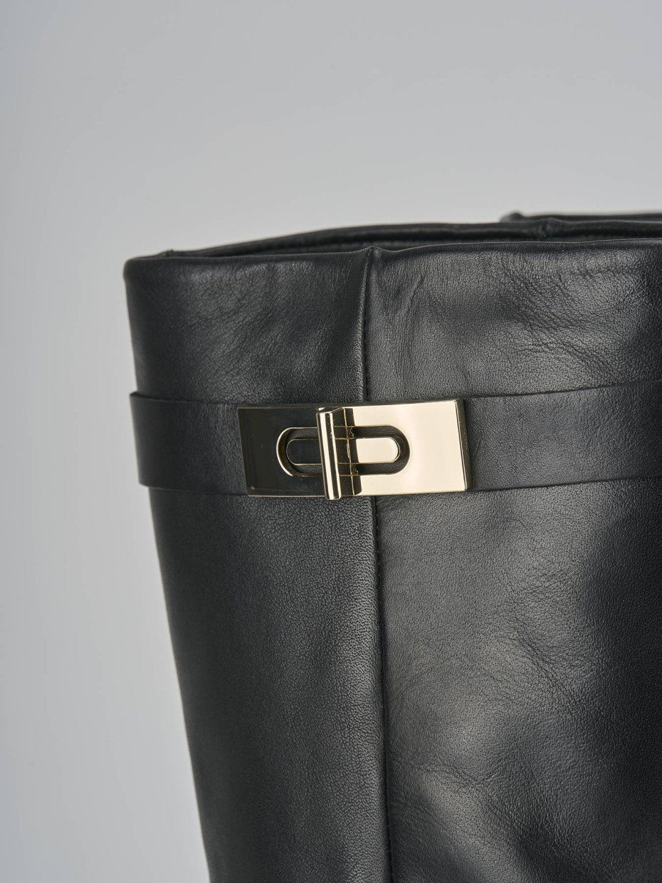 Stivali tacco 9cm pelle nero