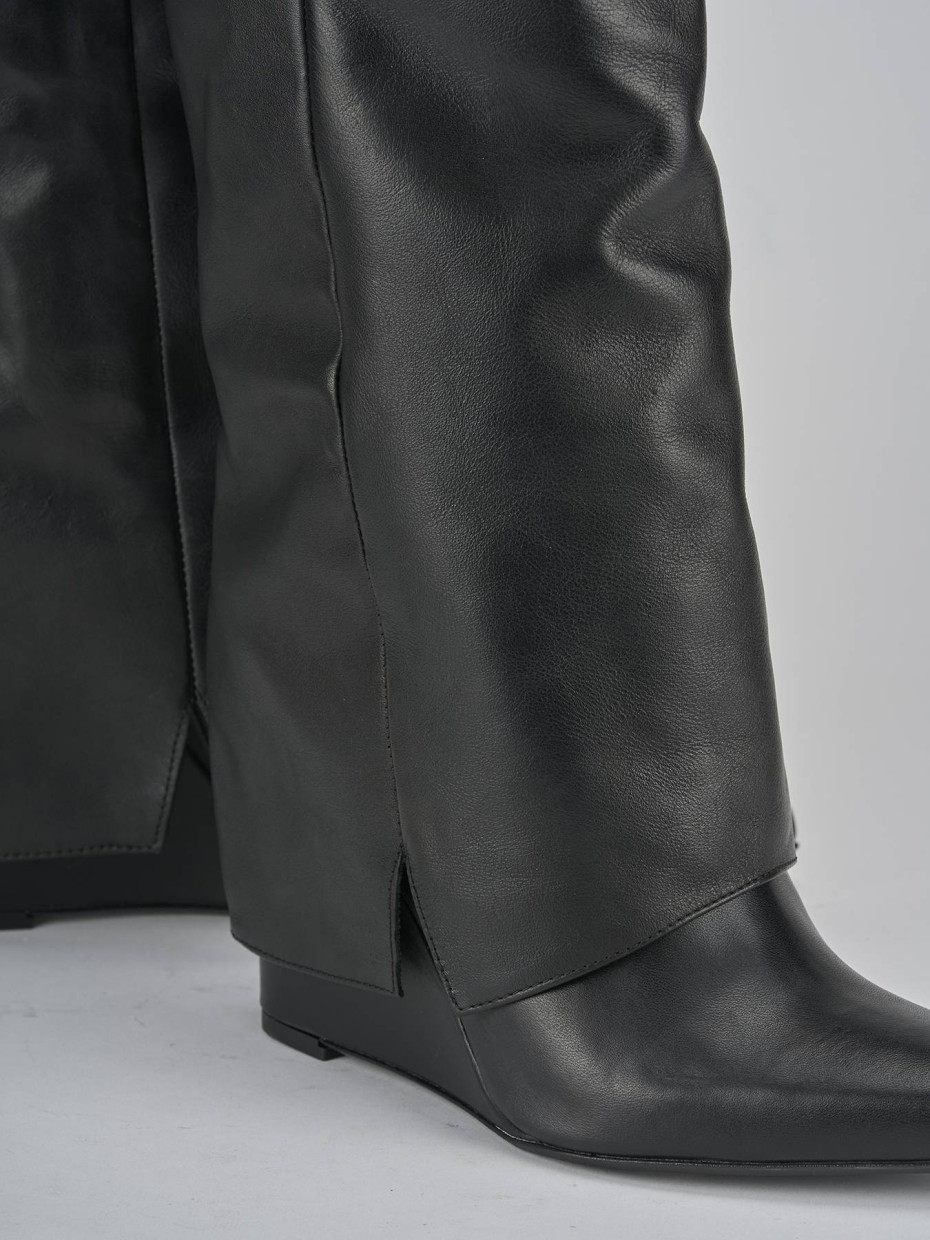 Stivali tacco 9cm pelle nero