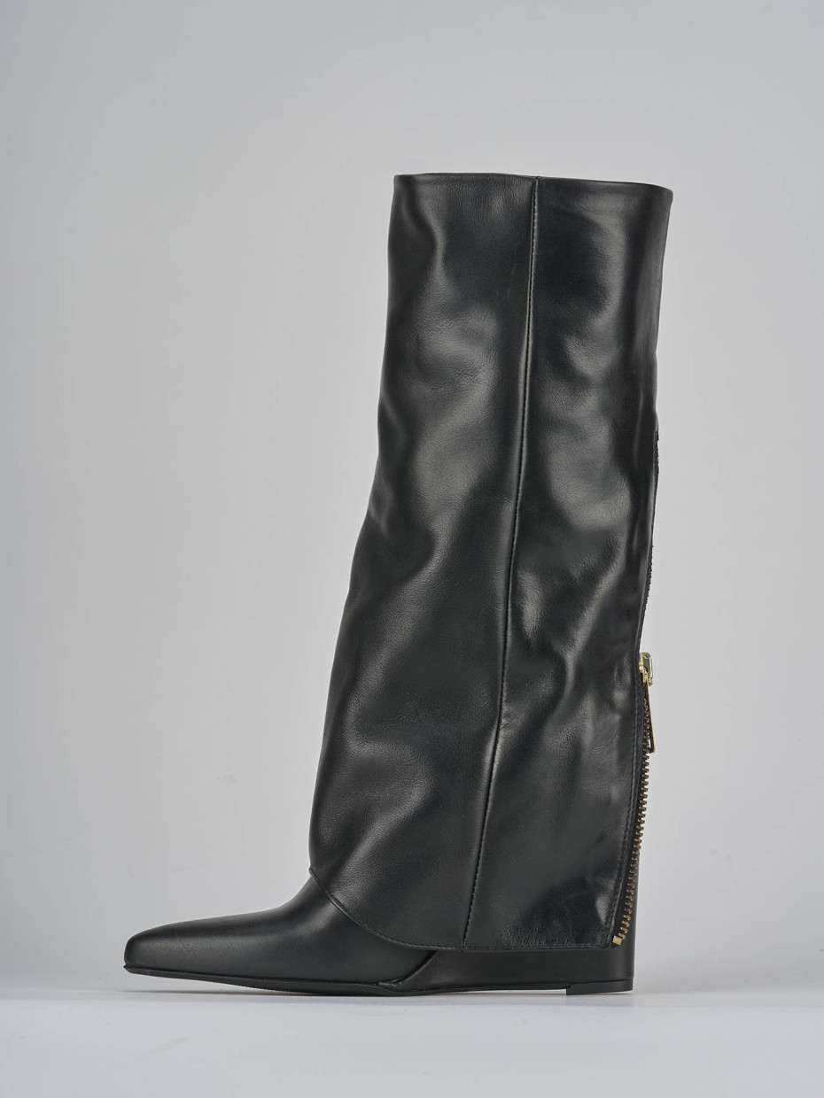 Stivali tacco 9cm pelle nero