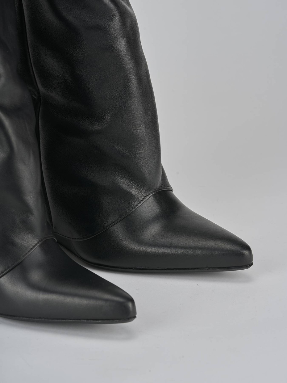 Stivali tacco 9cm pelle nero