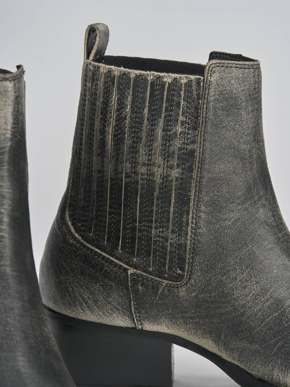 Stivaletti tacco 3cm pelle grigio