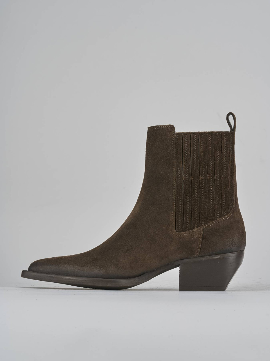 Stivaletti tacco 3cm camoscio testa
