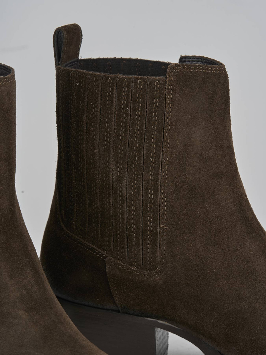 Stivaletti tacco 3cm camoscio testa