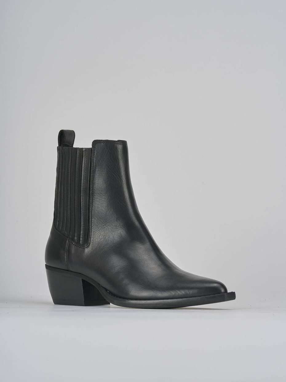 Stivaletti tacco 3cm pelle nero Barca Stores