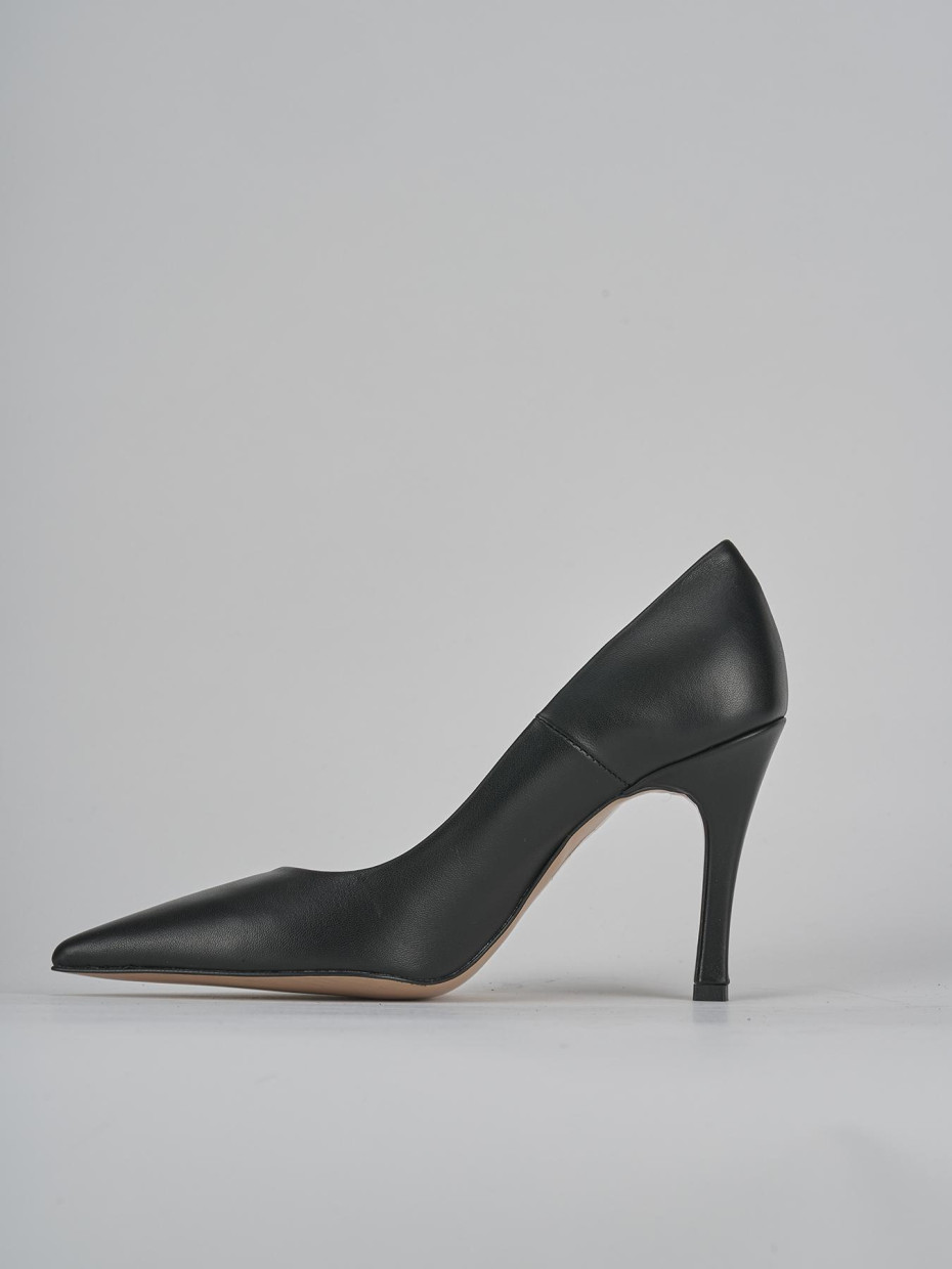 Décolleté e slingback tacco 9cm pelle nero