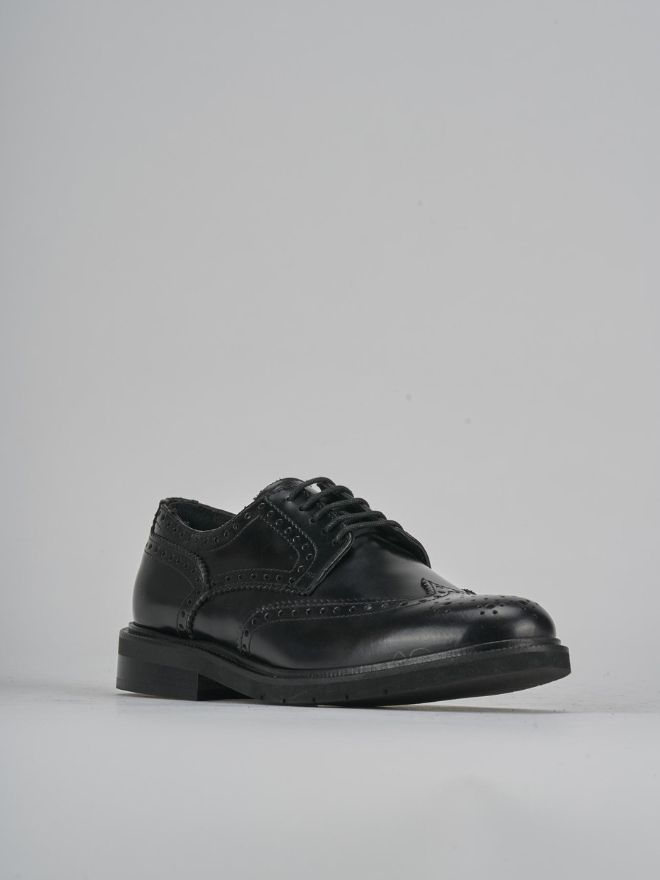 Stringate tacco 2cm pelle nero