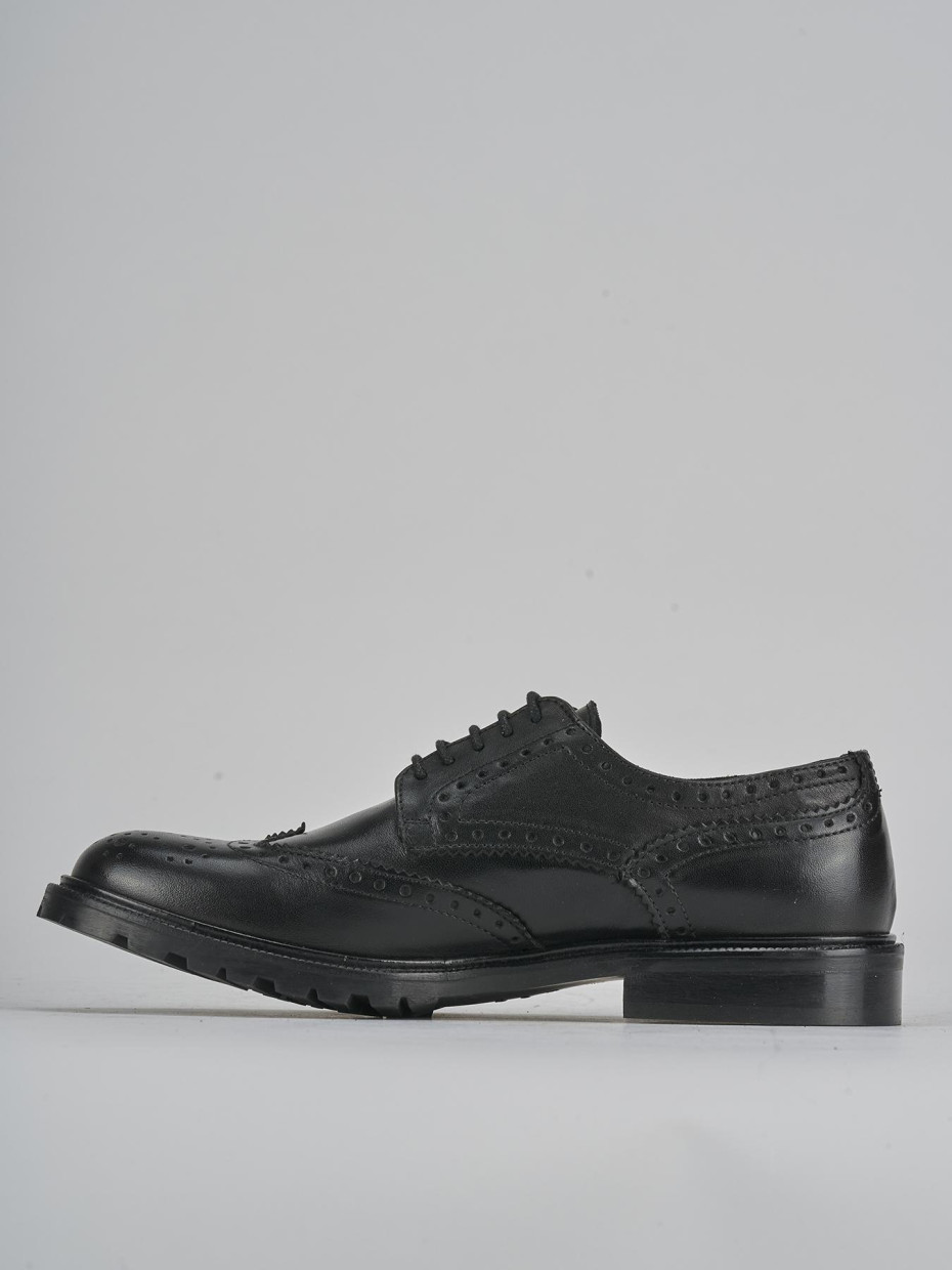 Stringate tacco 2cm pelle nero
