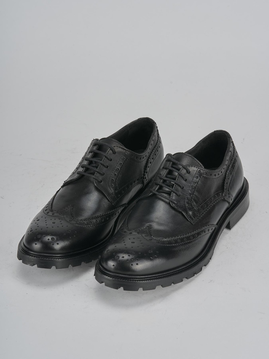 Stringate tacco 2cm pelle nero