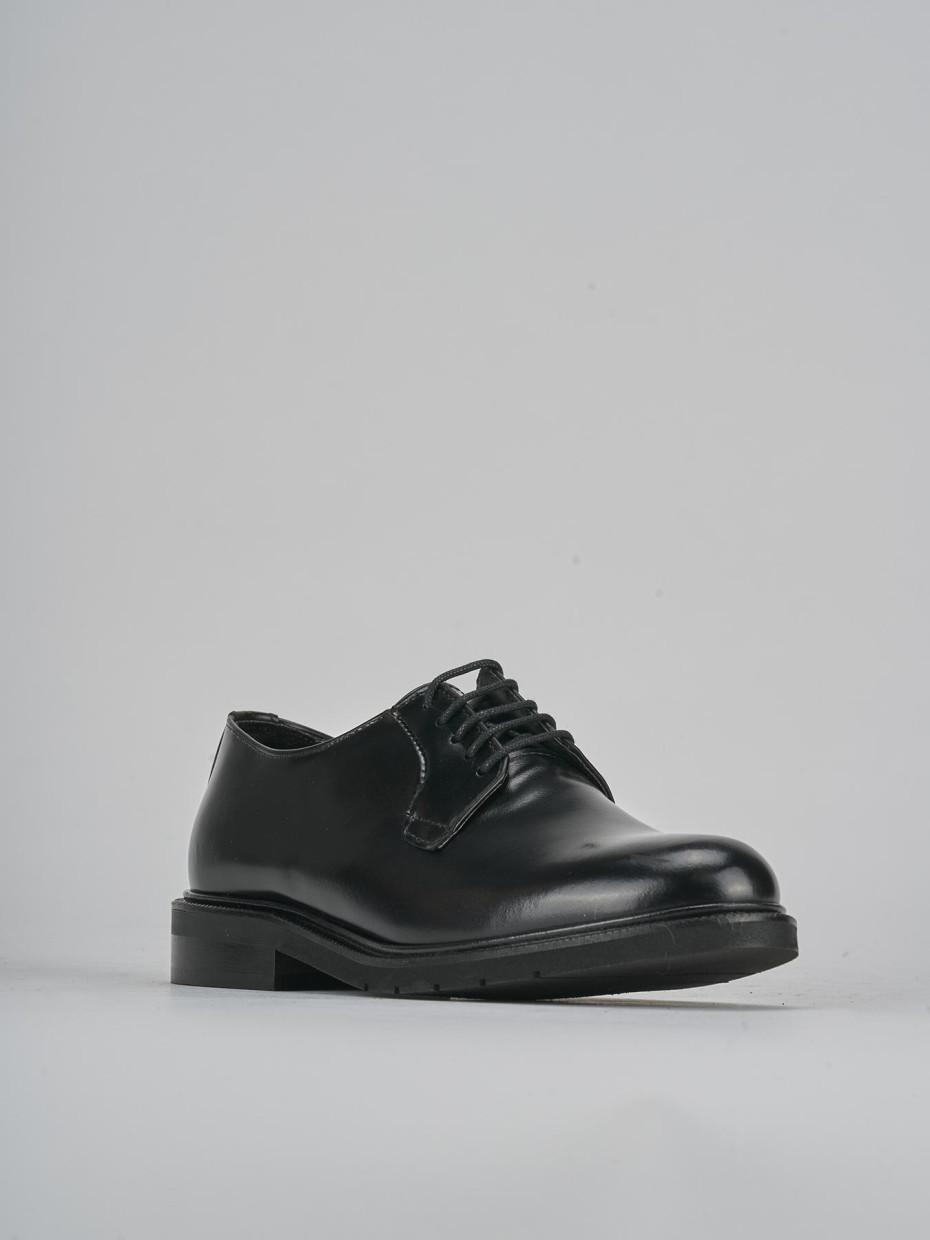 Stringate tacco 2cm pelle nero