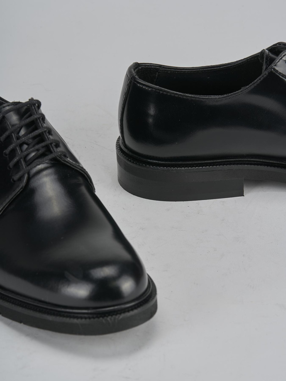 Stringate tacco 2cm pelle nero