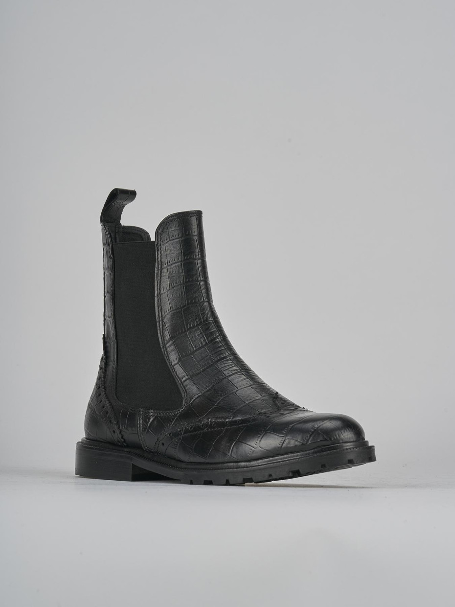 Stivaletti tacco 2cm cocco nero