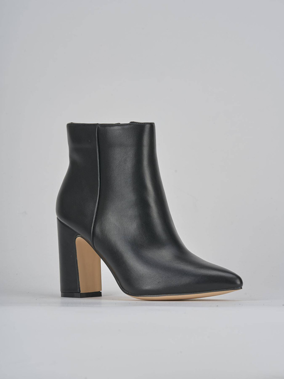 Stivaletti tacco 9cm pelle nero