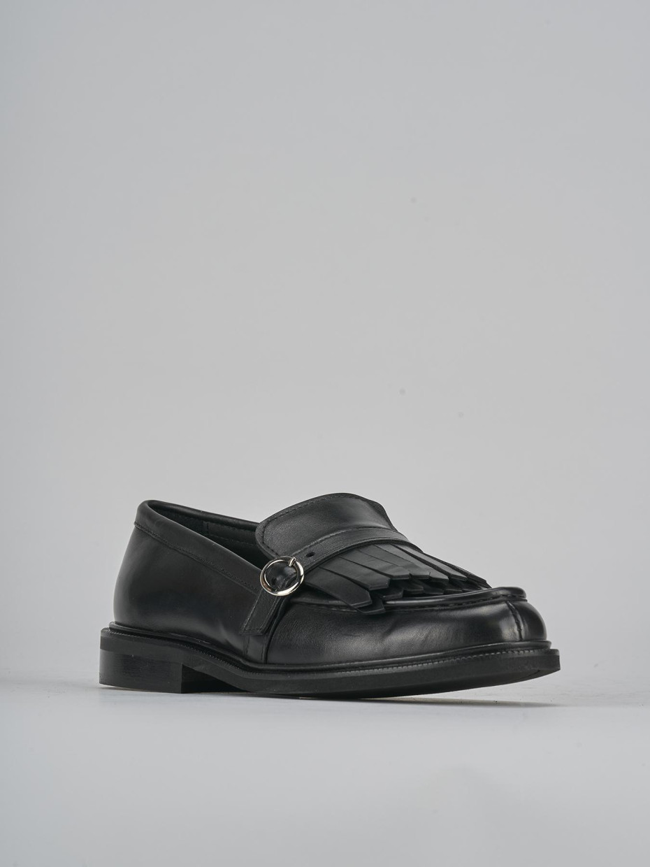 Mocassini tacco 1cm pelle nero