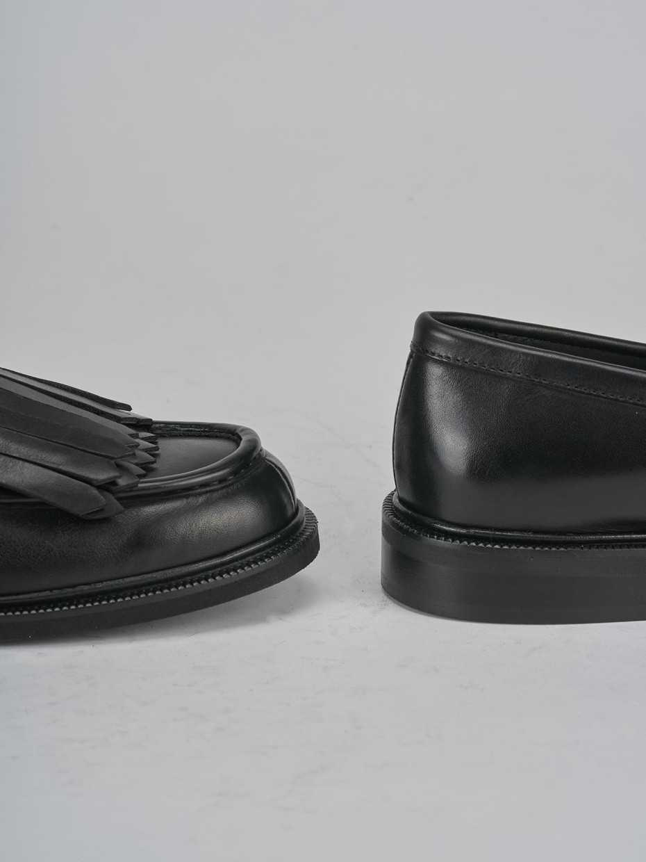 Mocassini tacco 1cm pelle nero