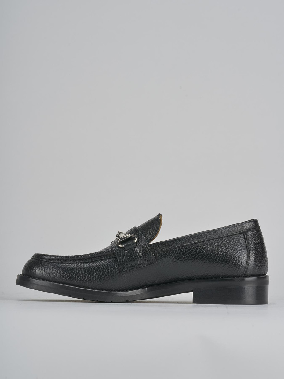 Mocassini tacco 2cm pelle nero